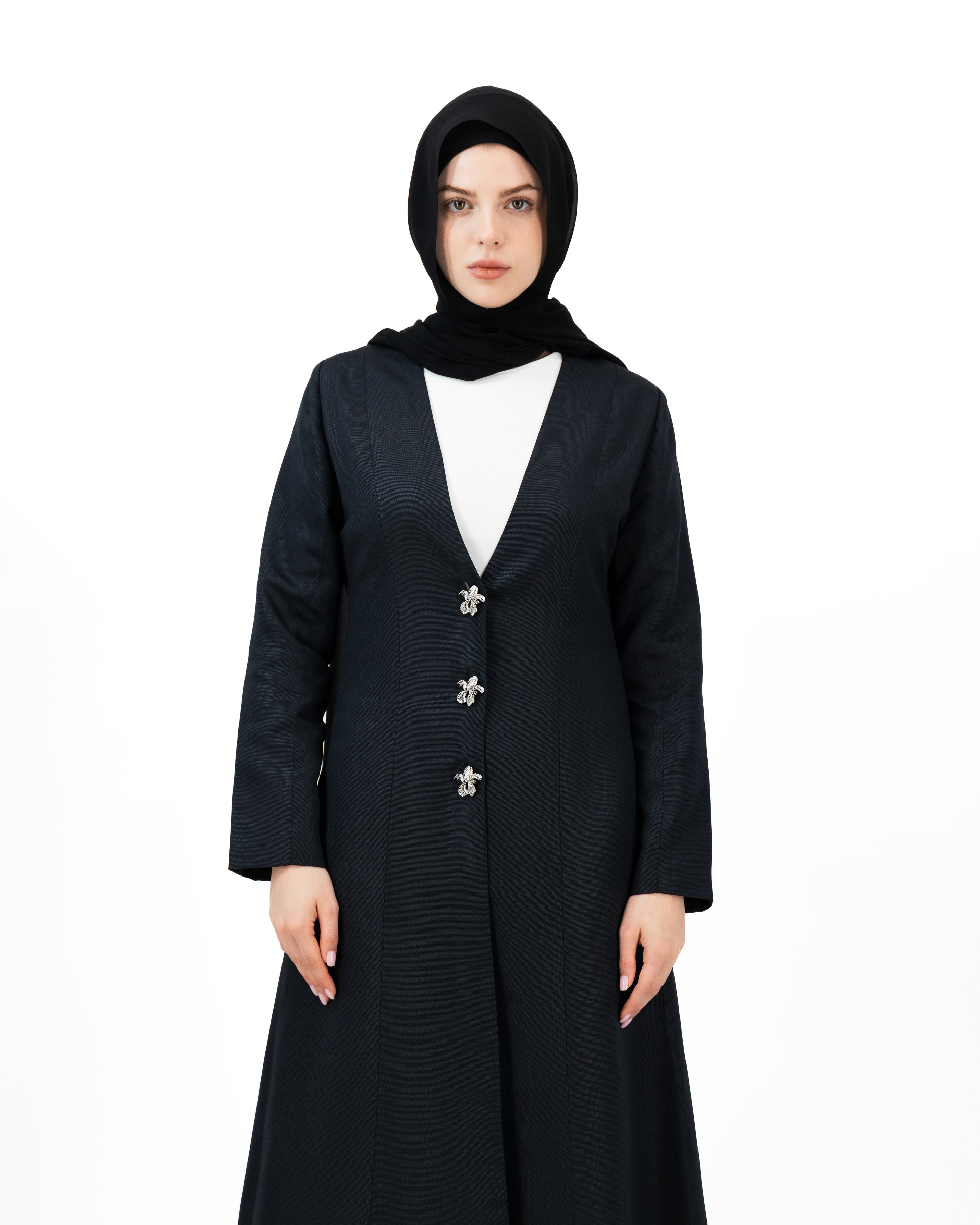 Timber Bloom - Black | Abaya