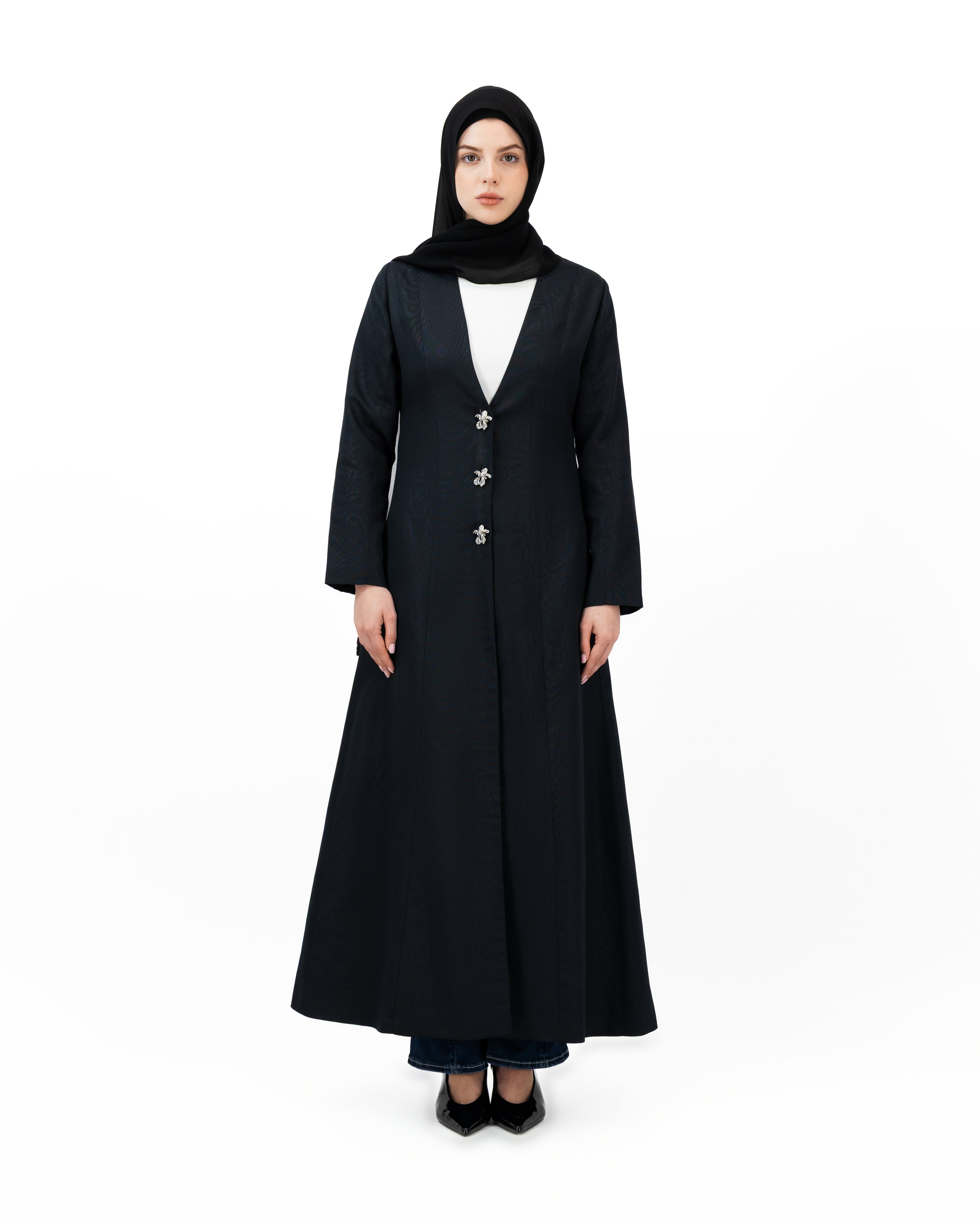 Timber Bloom - Black | Abaya