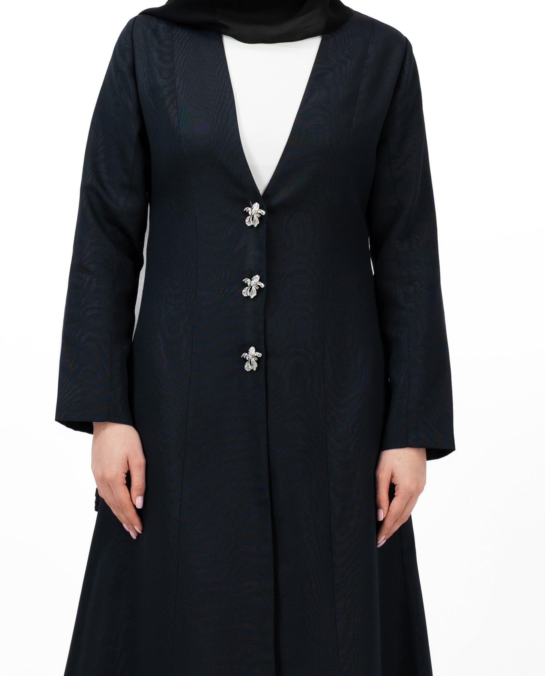Timber Bloom - Black | Abaya