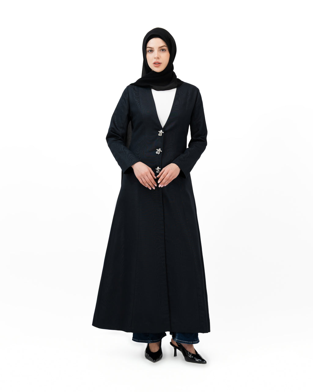 Timber Bloom - Black | Abaya