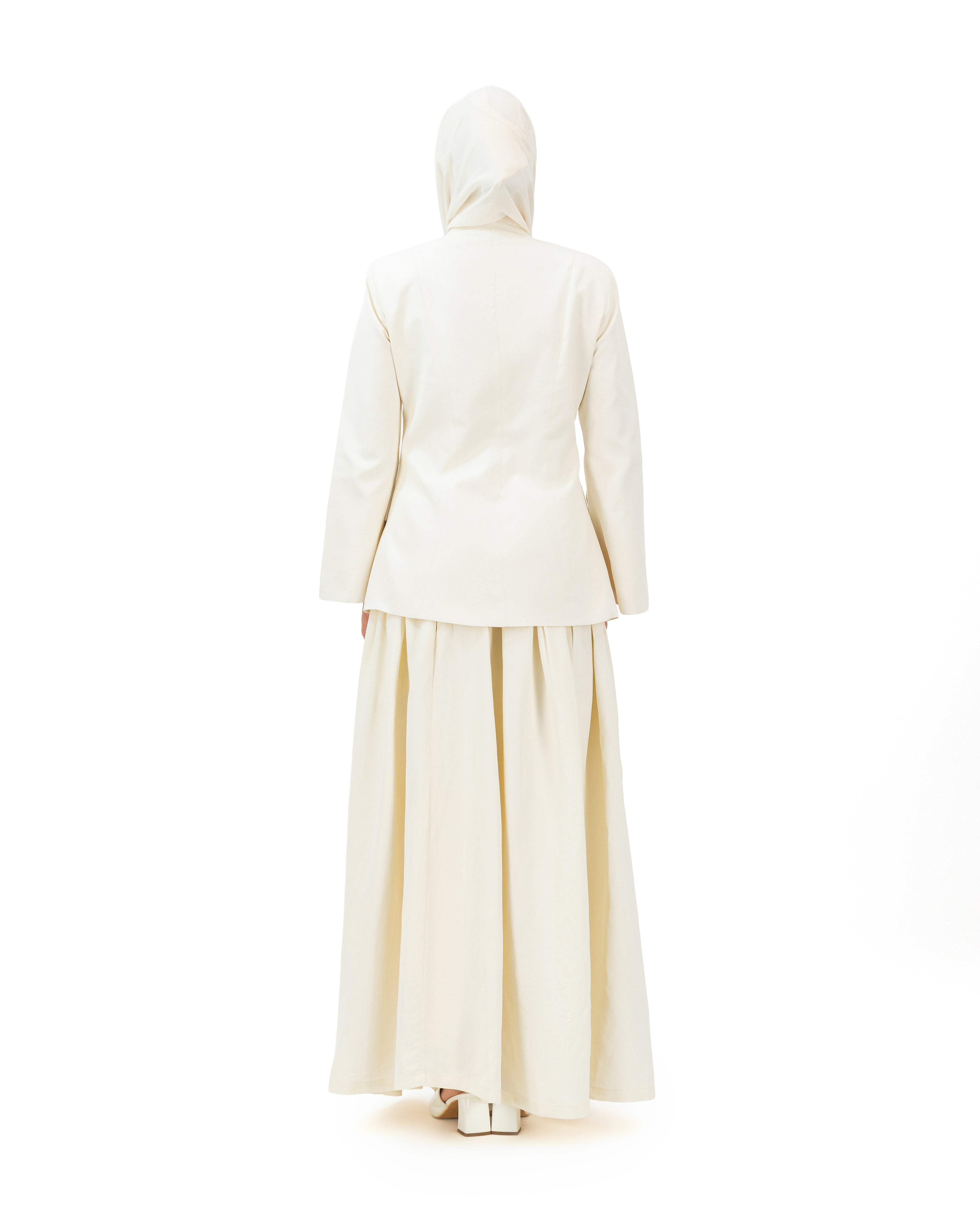 Soft Authority - Vanilla White | Blazer and Maxi Skirt set