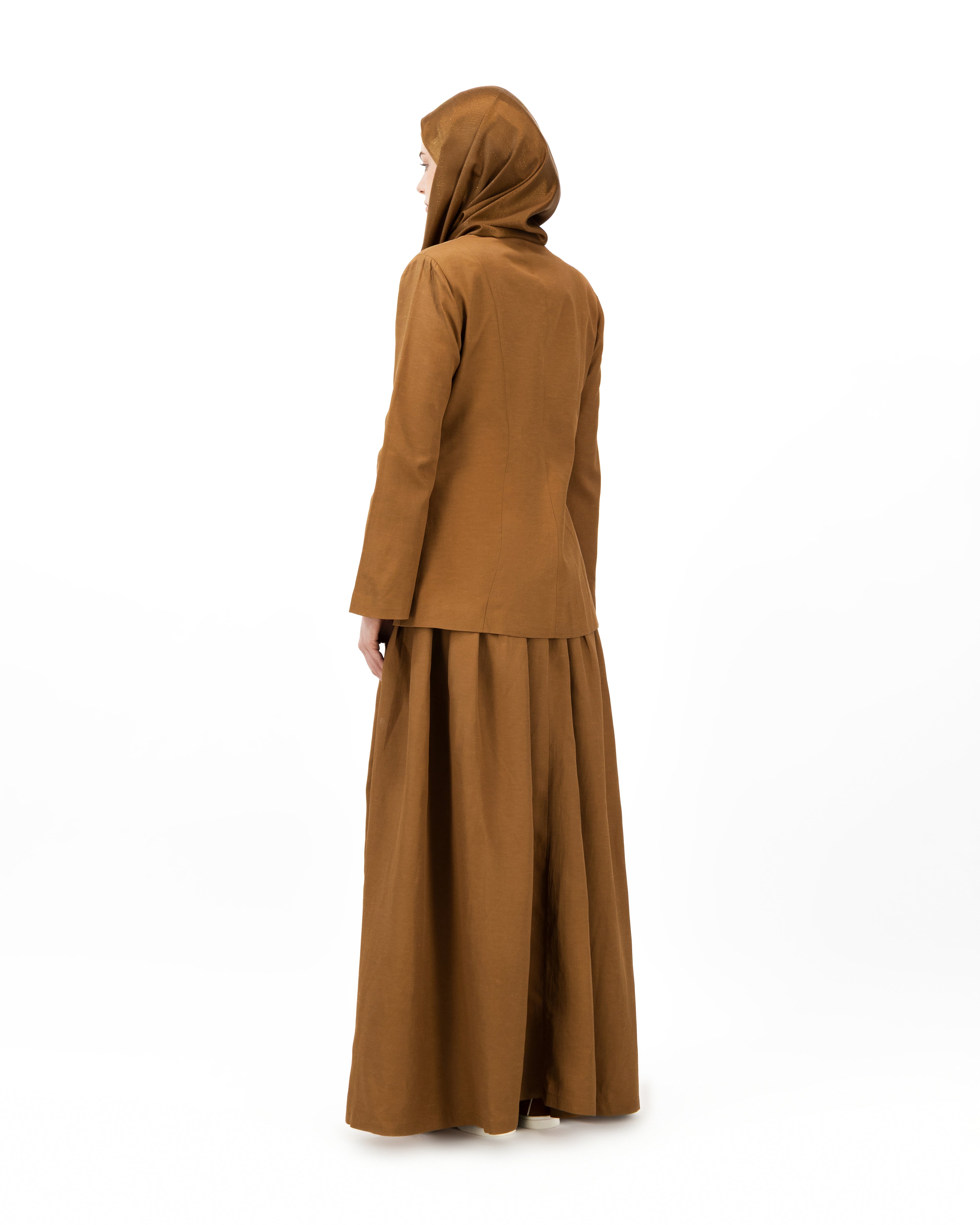 Soft Authority - Deep Golden Brown | Blazer and Maxi Skirt set