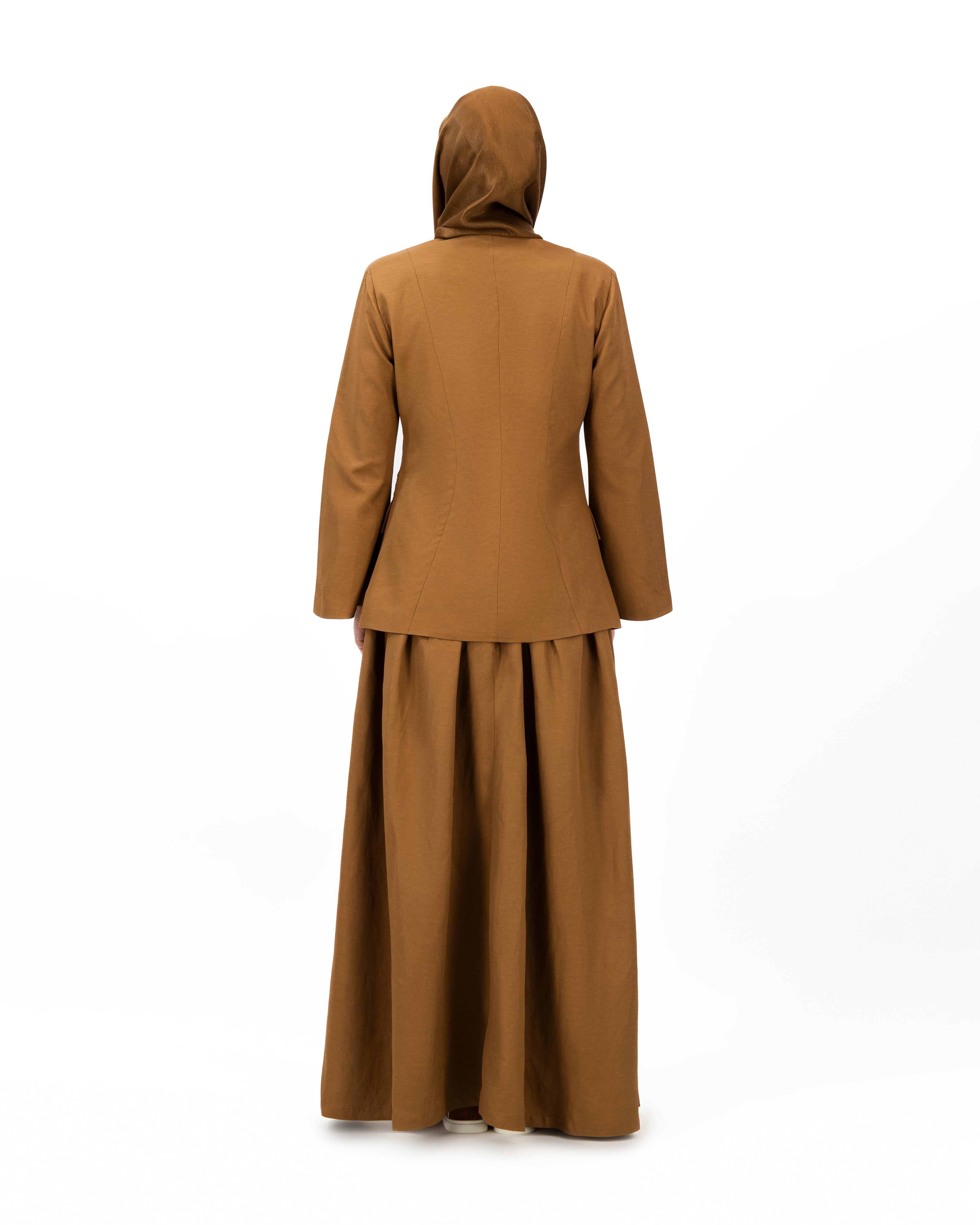Soft Authority - Deep Golden Brown | Blazer and Maxi Skirt set