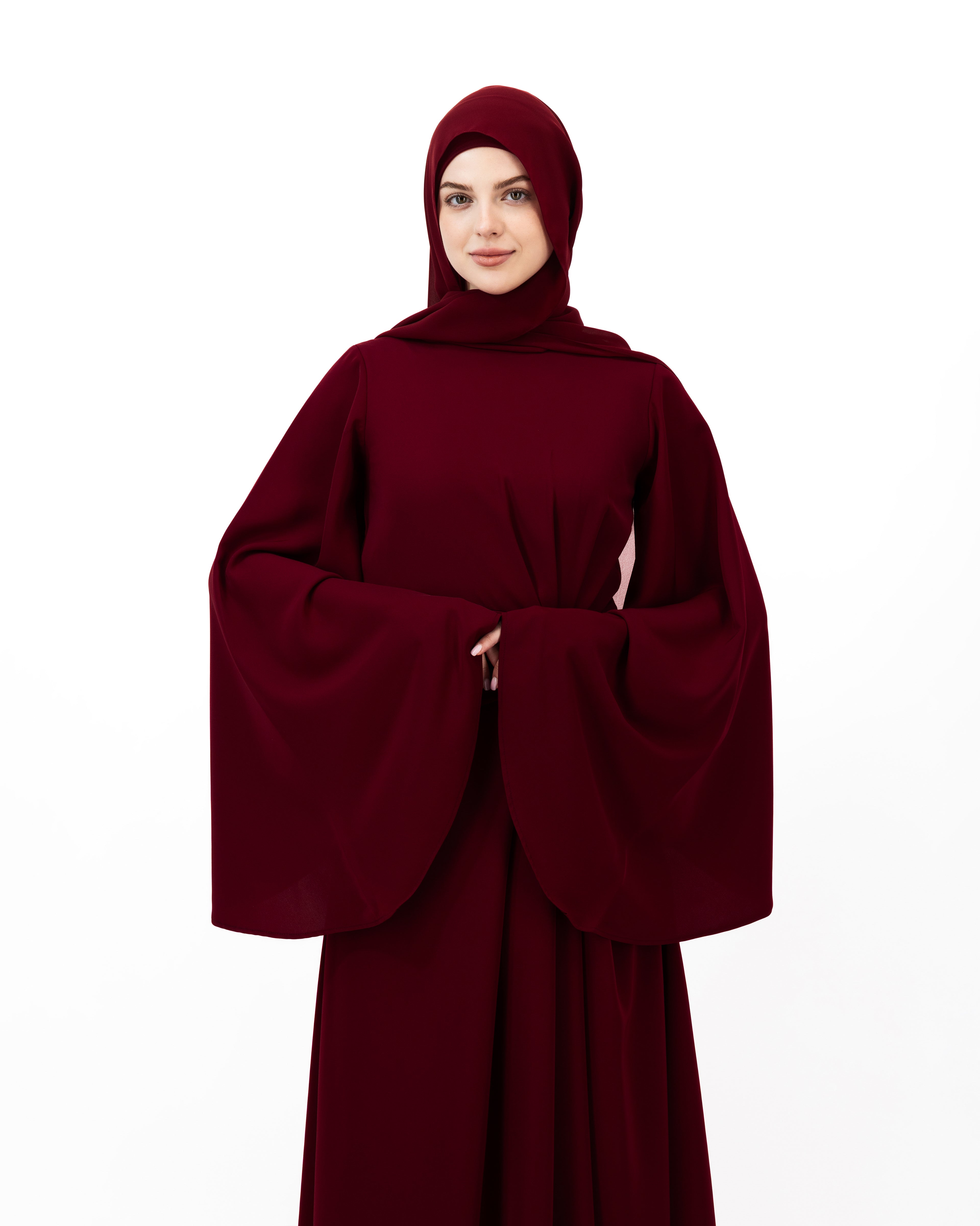 Destined - Maroon | Long Sleeves Maxi Dress