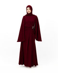 Destined - Maroon | Long Sleeves Maxi Dress