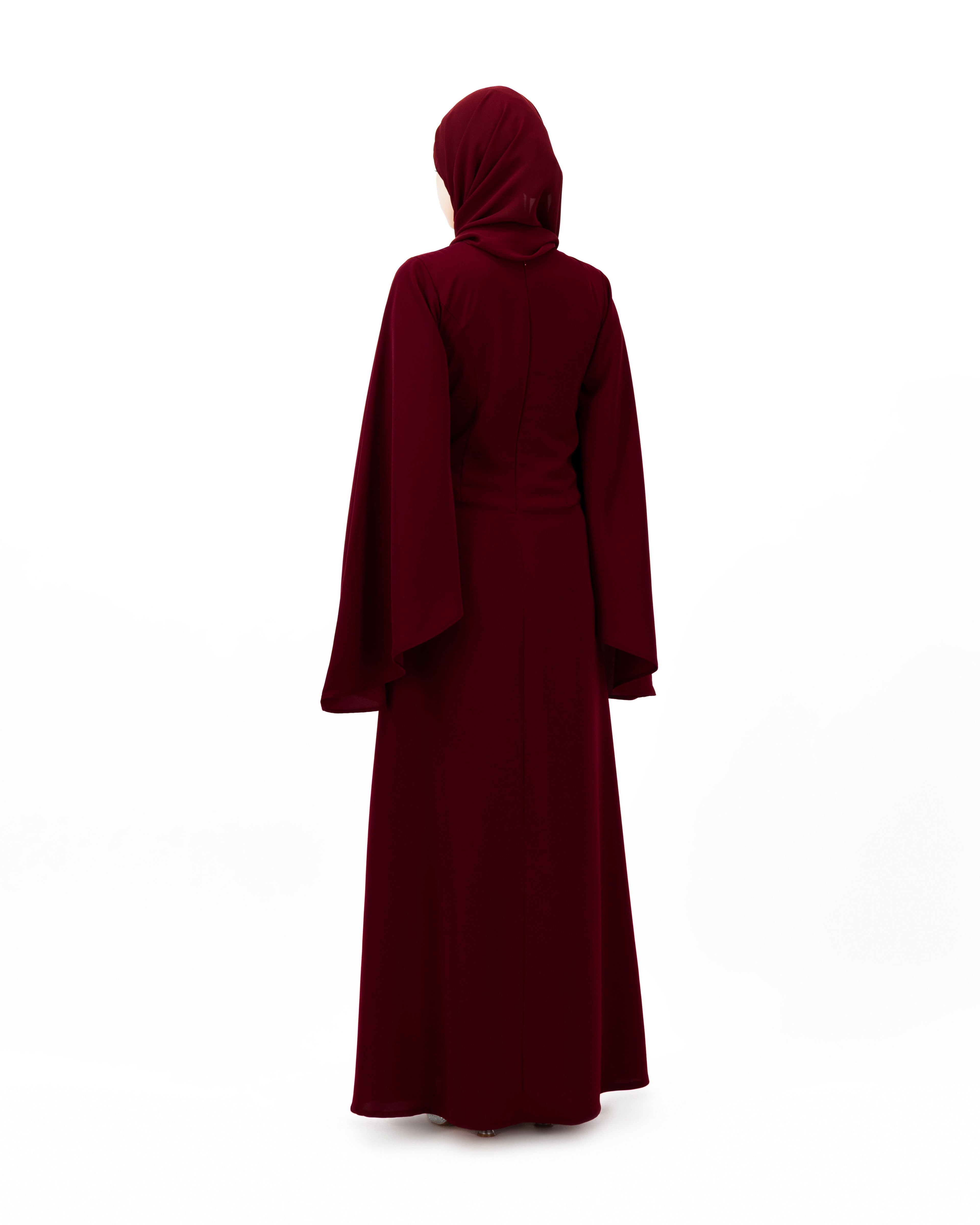 Destined - Maroon | Long Sleeves Maxi Dress