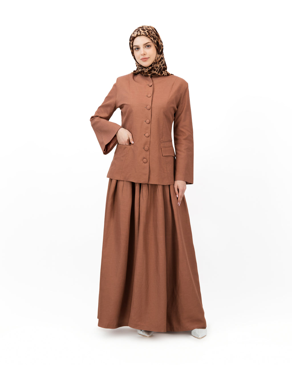 Soft Authority - Dark Dusty Rose | Blazer and Maxi Skirt set