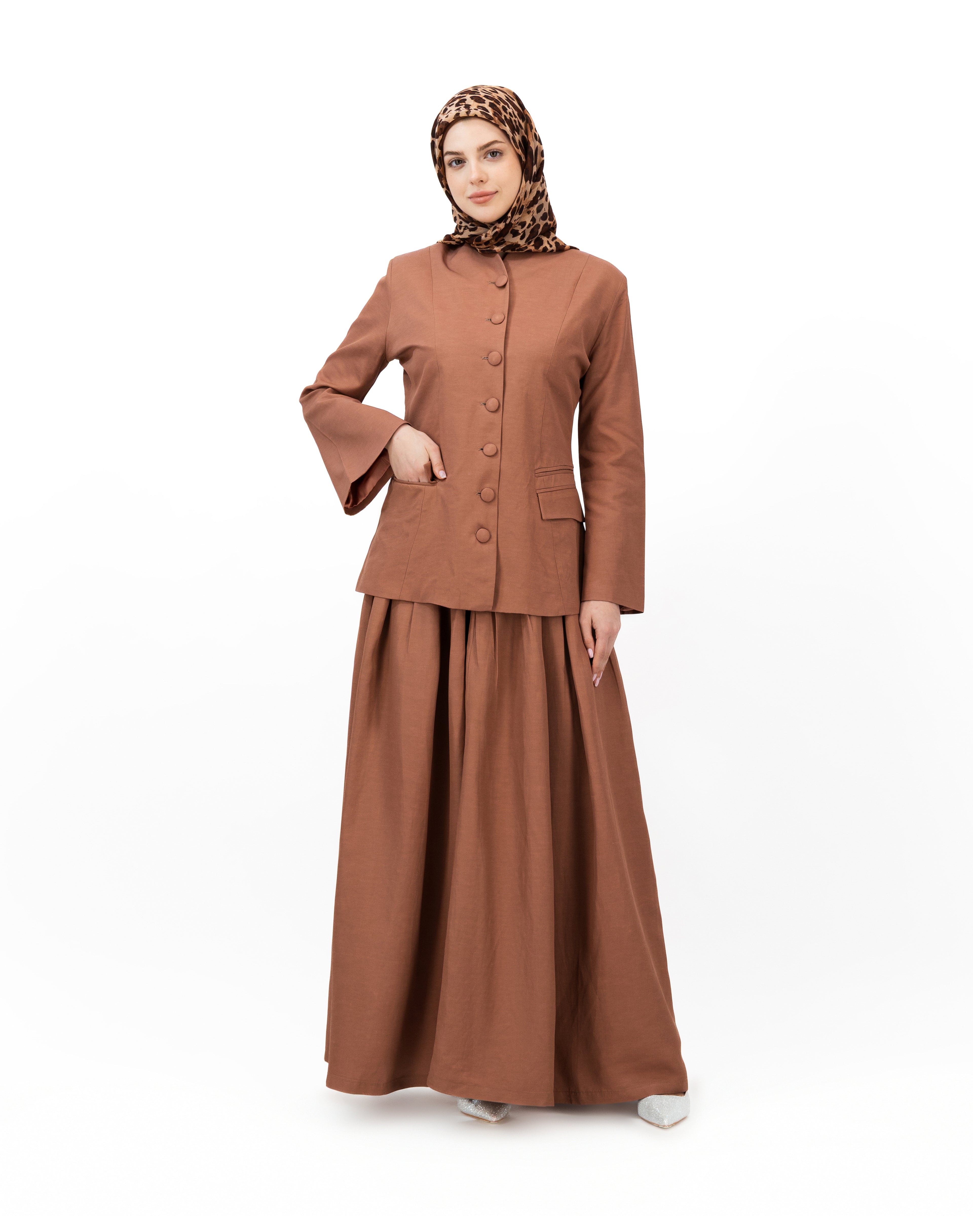 Soft Authority - Dark Dusty Rose | Blazer and Maxi Skirt set