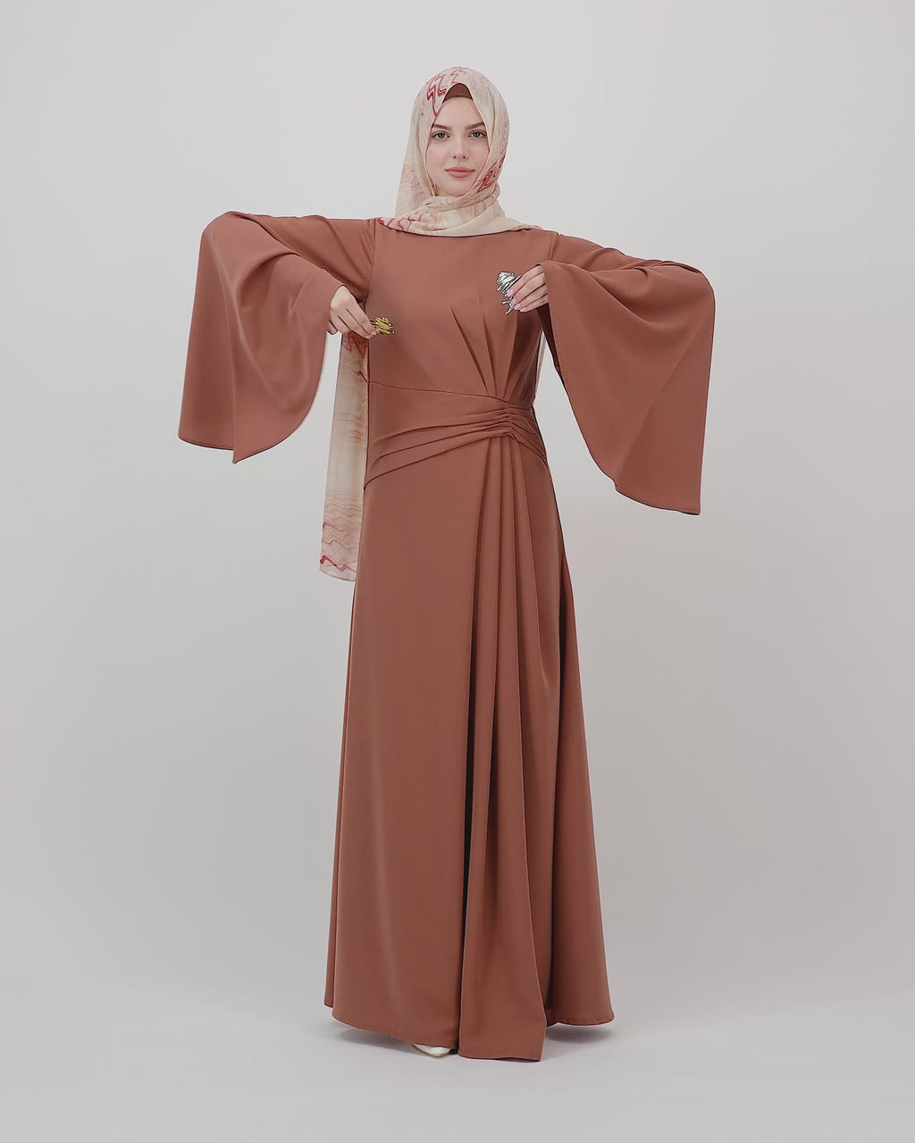 Destined - Maroon | Long Sleeves Maxi Dress