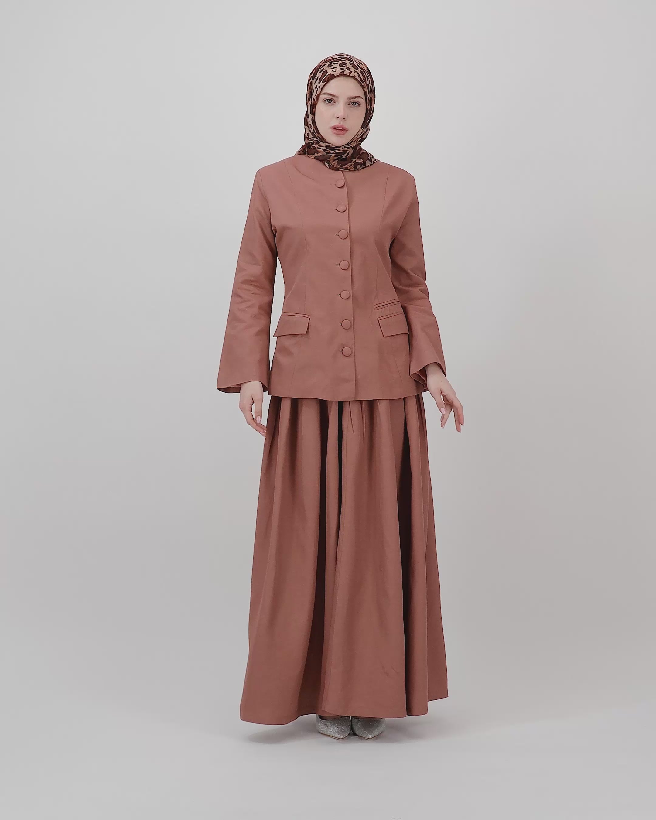 Soft Authority - Dark Dusty Rose | Blazer and Maxi Skirt set