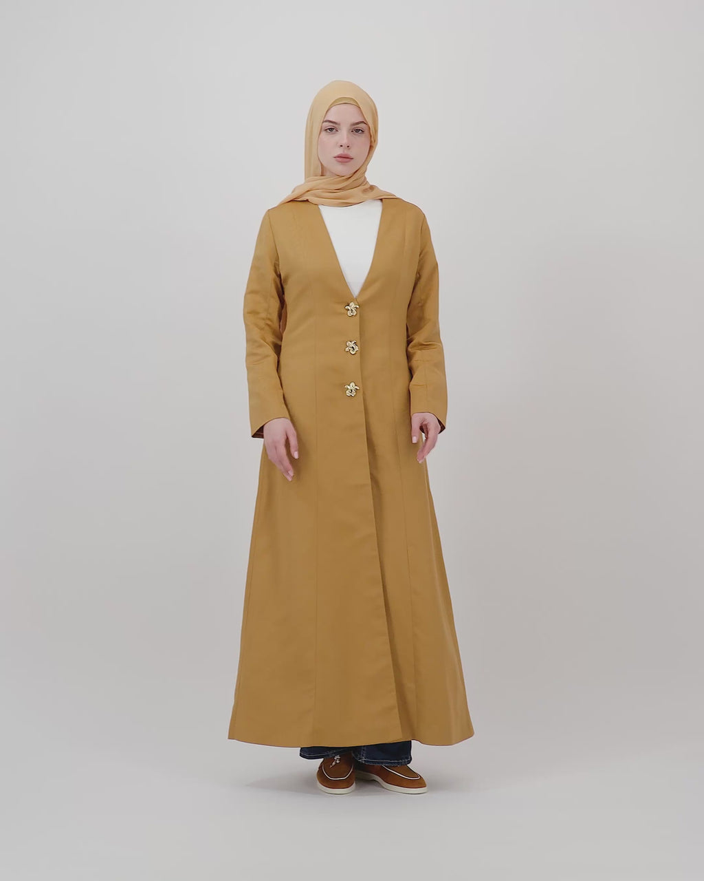 Timber Bloom - Gold | Abaya