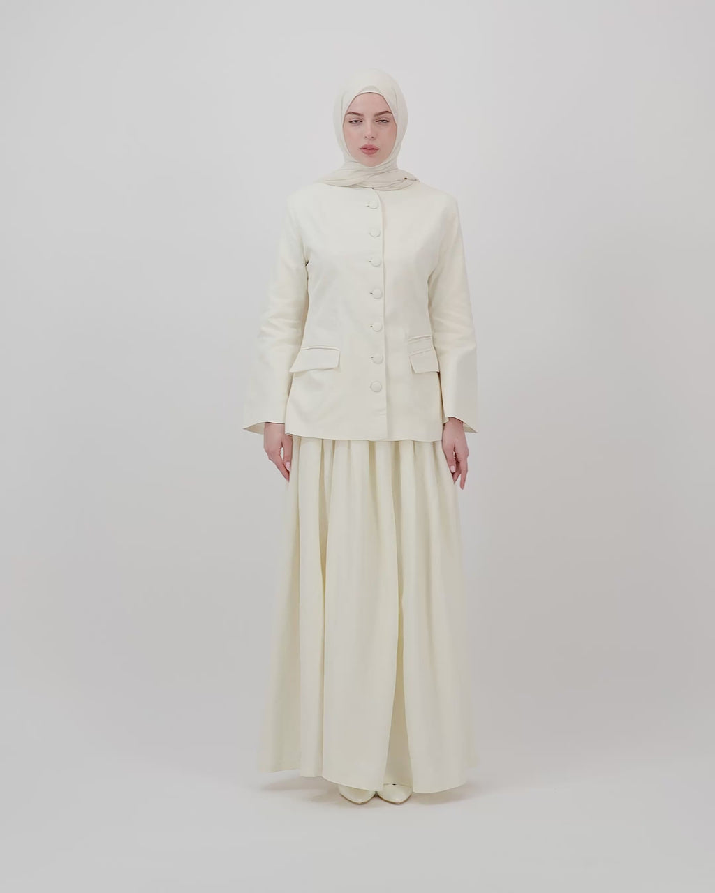 Soft Authority - Vanilla White | Blazer and Maxi Skirt set