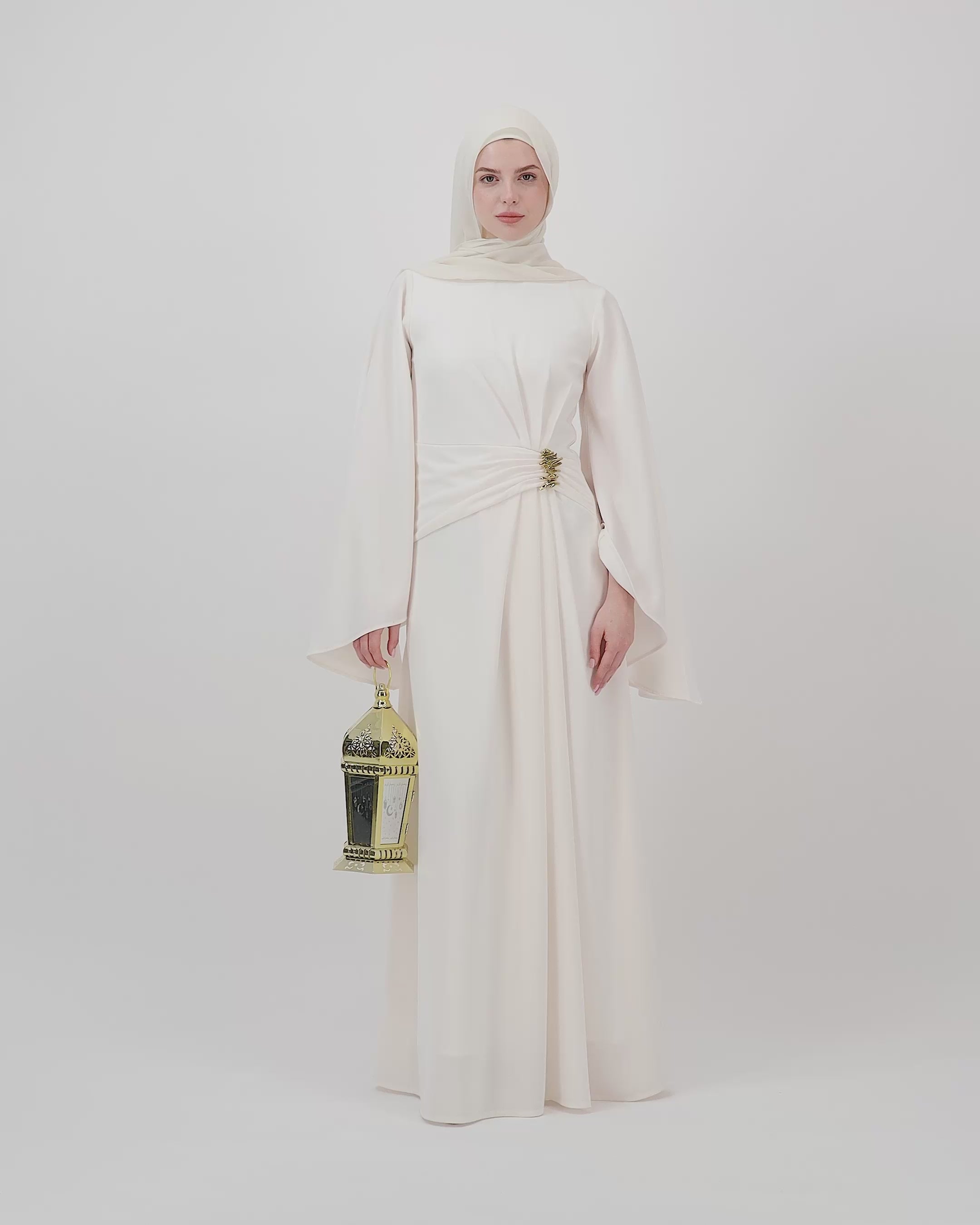 Destined - Peachy White | Long Sleeves Maxi Dress